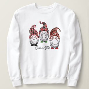 Weihnachtsgnomen Pun Graphic Kariertes Muster Funn Sweatshirt
