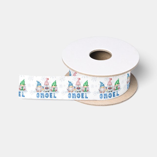Weihnachtsgnomen Trio GNOEL Winterschneeflocke Satinband (Spule)