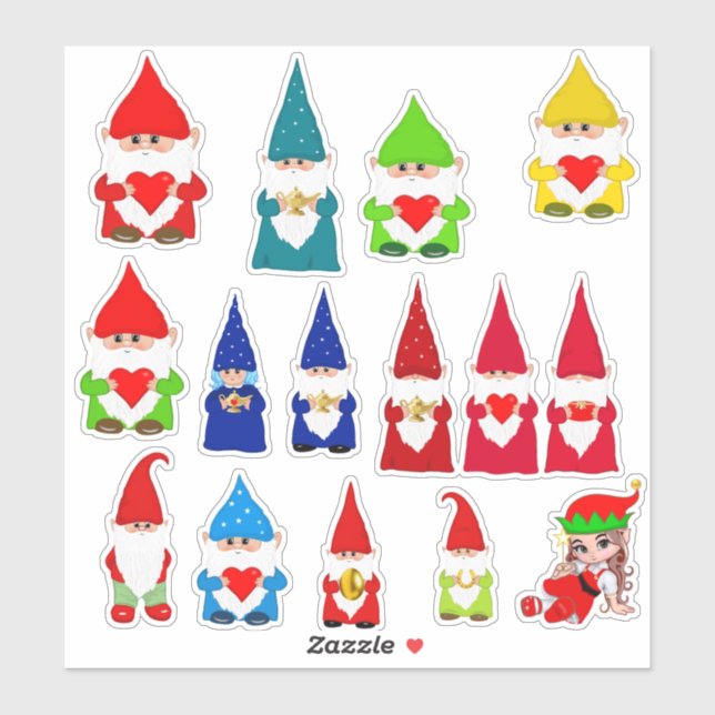 Weihnachtsgnomes Aufkleber (Blatt)
