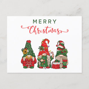 Weihnachtsgnomes Feiertagspostkarte