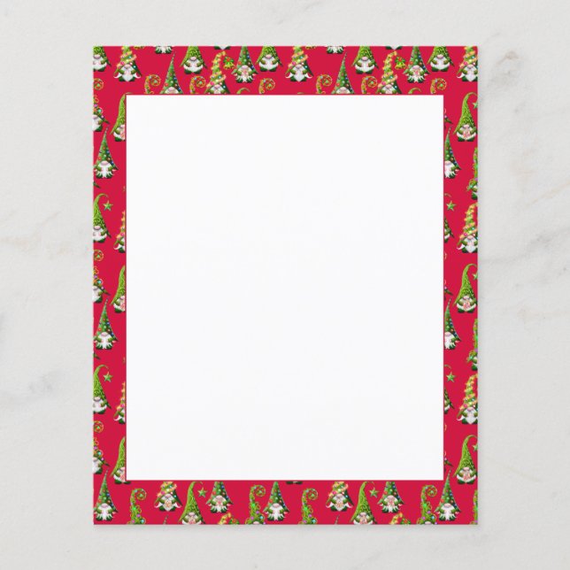 Weihnachtsgnomes gedrucktes Blatt (Vorderseite)