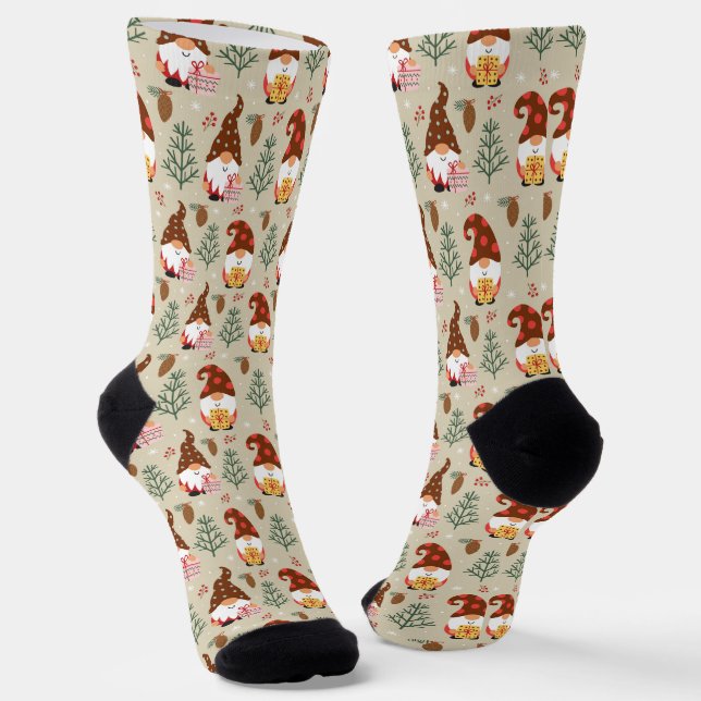 Weihnachtsgnomes Geschenkmuster Socken (Gewinkelt)