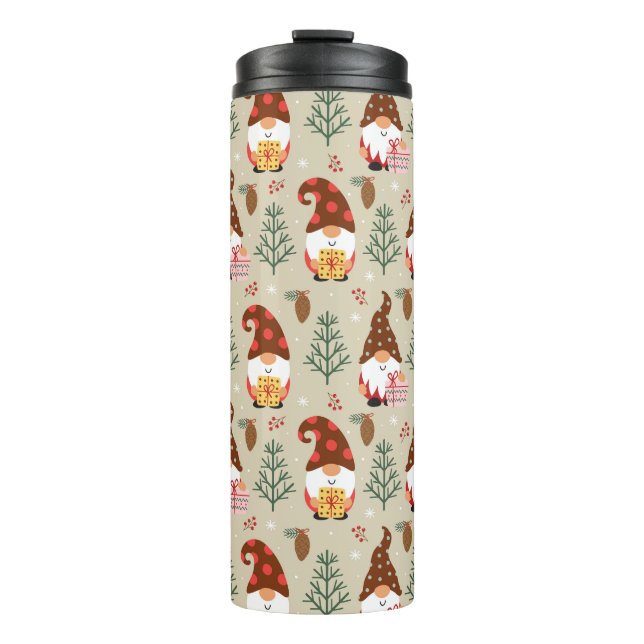 Weihnachtsgnomes Geschenkmuster Thermosbecher (Vorderseite)