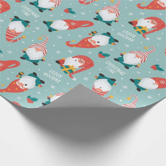 Weihnachtsgnomes Geschenkpapier (Ecke)