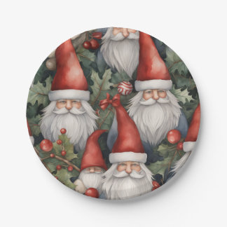 Weihnachtsgnomes Holiday Watercolor Pappteller