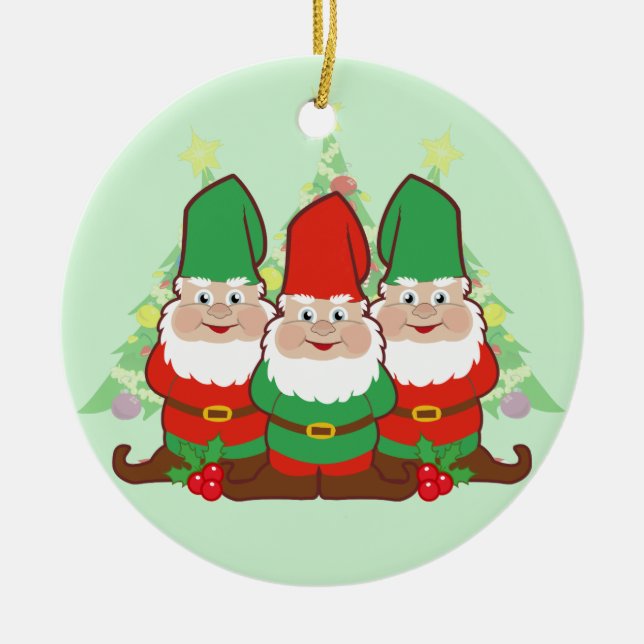 WeihnachtsGnomes Keramikornament (Vorne)