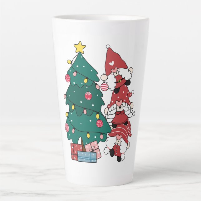Weihnachtsgnomes Latte Tasse (Vorderseite)