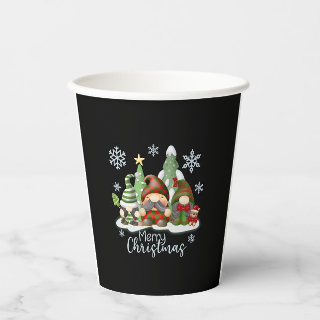 Weihnachtsgnomes Pappbecher (Vorderseite)