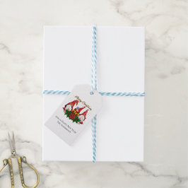 Weihnachtsgnomes Poinsettia Whimsical Woodland Geschenkanhänger