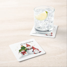 Weihnachtsgnomes Rechteckiger Pappuntersetzer