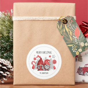 Weihnachtsgnomes Runder Aufkleber