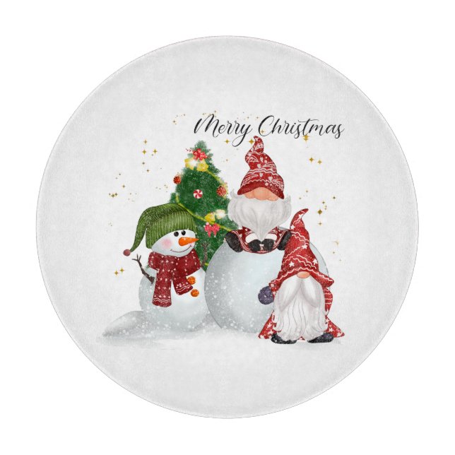 Weihnachtsgnomes Schneidebrett (Vorderseite)