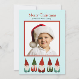 Weihnachtsgnomes Weihnachtsfotokarte Ankündigung