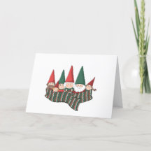 Weihnachtsgnomfamilie Faltete Urlaubskarte