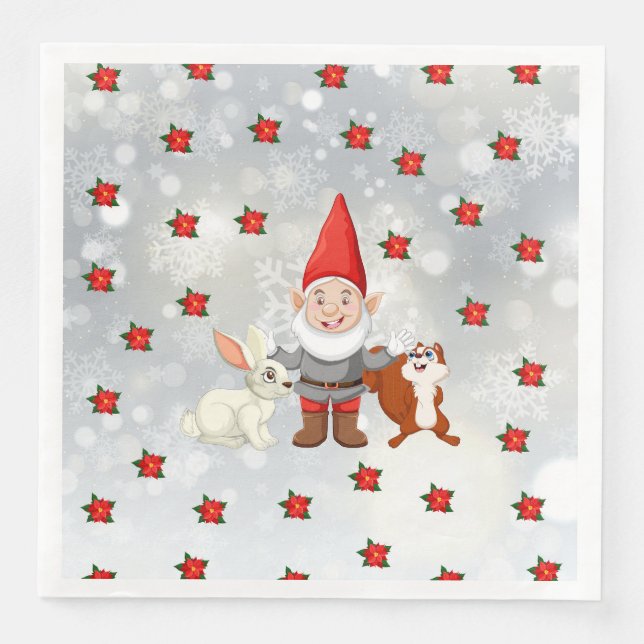 Weihnachtsgnomserviette Serviette (Vorderseite)