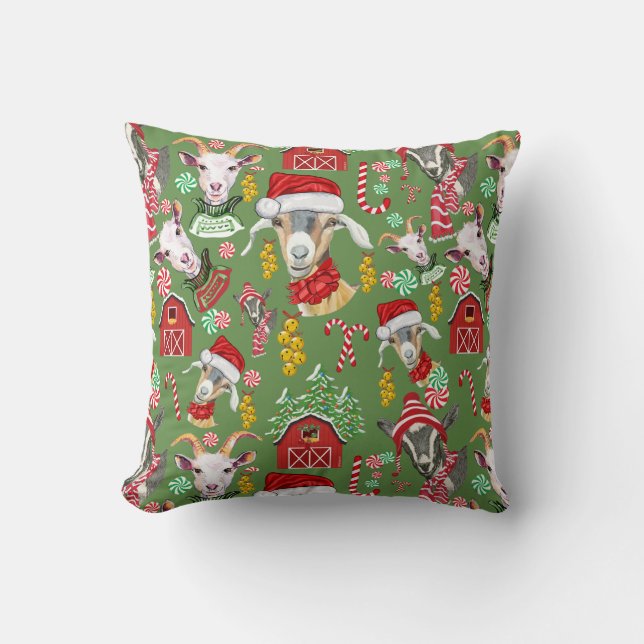 Weihnachtsgoaten und Jingle Bells Kissen (Vorderseite)