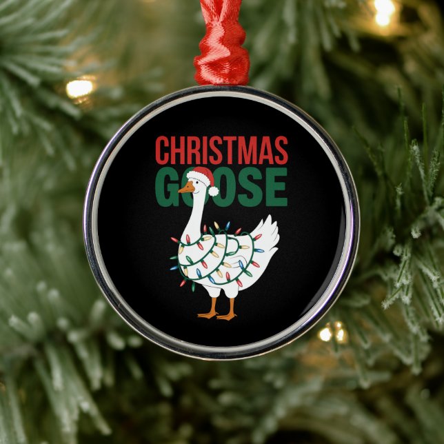 Weihnachtsgoise Lights Niedlicher Urlaub Ornament Aus Metall (Baum)