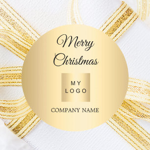 Weihnachtsgold Geschäftslogo Runder Aufkleber