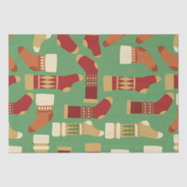 Weihnachtsgold, Rot, Grüne Socken Seidenpapier