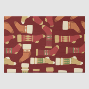Weihnachtsgold, Rot, Grüne Socken Seidenpapier