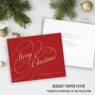 Weihnachtsgold Rote Weihnachtskarte Flyer