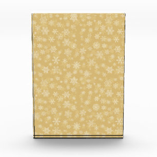 Weihnachtsgold, weiße Schneeflocken Fotoblock