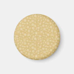 Weihnachtsgold, weiße Schneeflocken Magnet