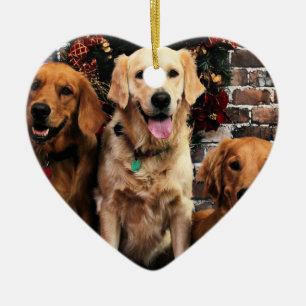 Weihnachtsgolden retriever-Verpacker Bella Darby Keramikornament