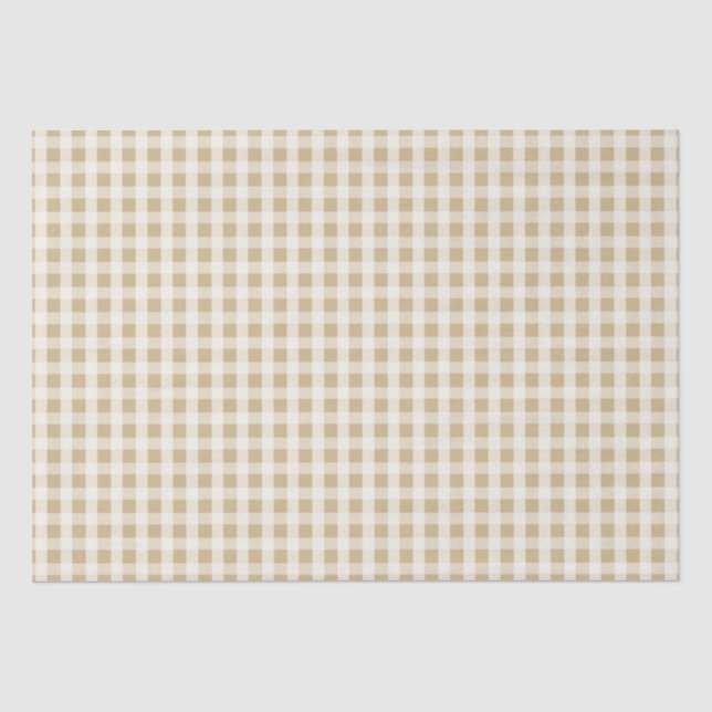Weihnachtsgoldgingham-Karo-Muster Seidenpapier (Vorderseite)