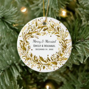 Weihnachtsgoldkranzdekoration Hochzeitsgeschenk Keramik Ornament