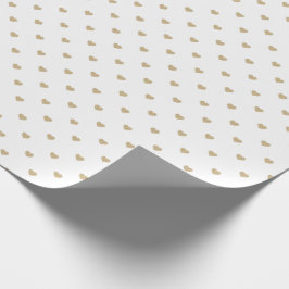 WeihnachtsgoldLiebe-Herzen auf Weiß Geschenkpapier