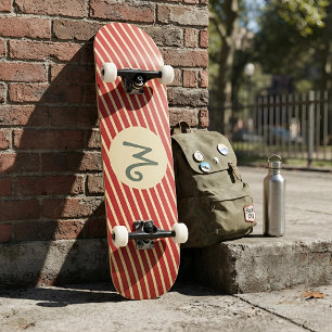 Weihnachtsgoldstreifen Rot passende Familie Custom Skateboard