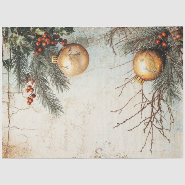 Weihnachtsgoldverzierungen Seidenpapier (Vorderseite)