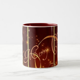 WeihnachtsgoldWirbels-Sternexplosion-Tasse Zweifarbige Tasse