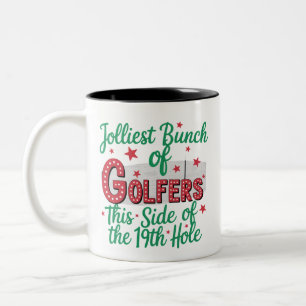 Weihnachtsgolf Lustiger fröhlichste Haufen von Gol Zweifarbige Tasse