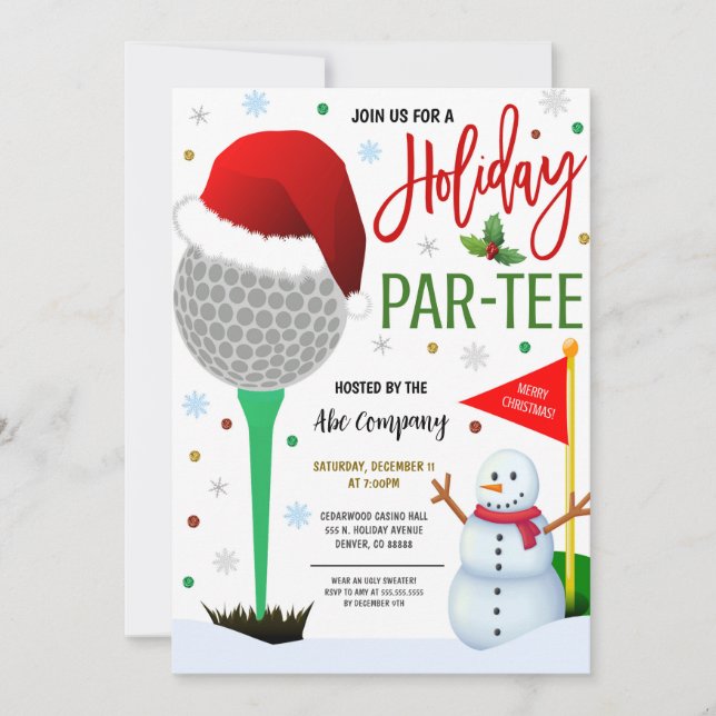 WeihnachtsGolf-Party Einladung (Vorderseite)