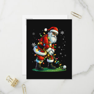 Weihnachtsgolf Santa Golfer Xmas Lustig Einladungspostkarte