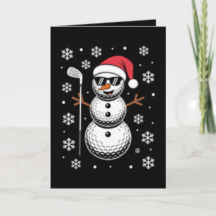 Weihnachtsgolfball Schneemann Santa Sonnenbrille X Karte