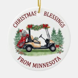 Weihnachtsgolfen in Minnesota Feiertag  Keramik Ornament