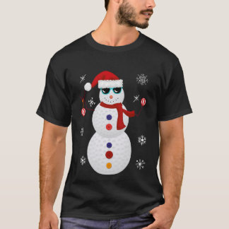 Weihnachtsgolfsnowman-Weihnachtsmannmütze-Geschenk T-Shirt