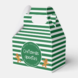 Weihnachtsgoodies - Personalisiert grüner Streifen Geschenkschachtel