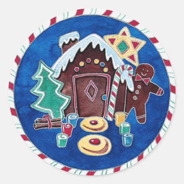 Weihnachtsgoodies Runder Aufkleber (Vorderseite)