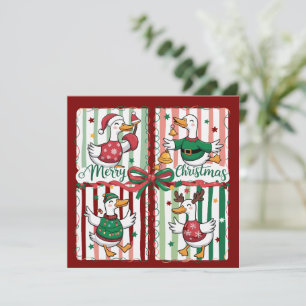 Weihnachtsgoose Funny Holiday Animal Reindeer Duck Feiertagskarte