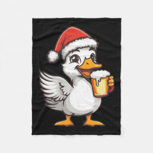 Weihnachtsgoose mit Bier-Comic Fleecedecke