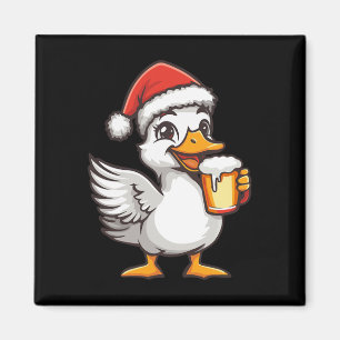 Weihnachtsgoose mit Bier-Comic Magnet