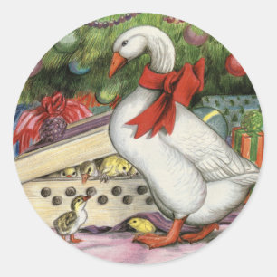 Weihnachtsgoose Runder Aufkleber