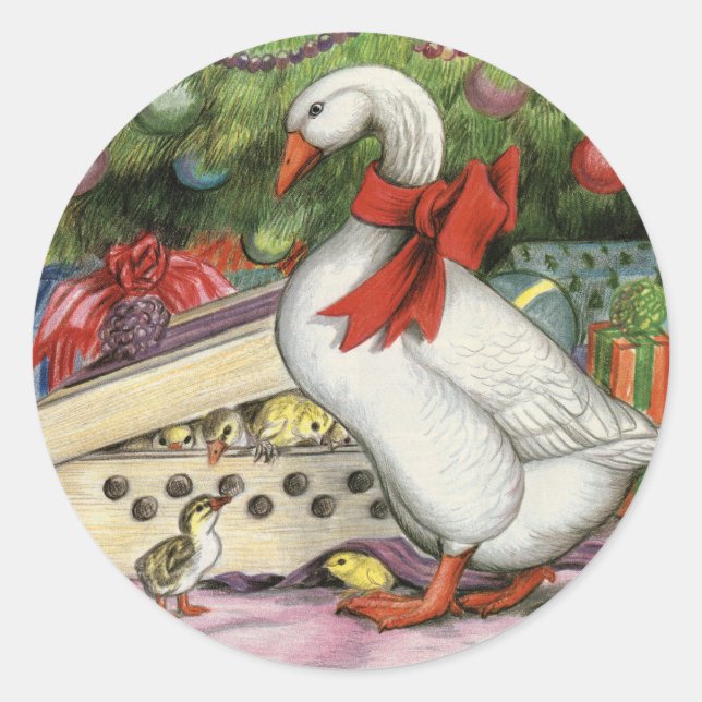 Weihnachtsgoose Runder Aufkleber (Vorderseite)