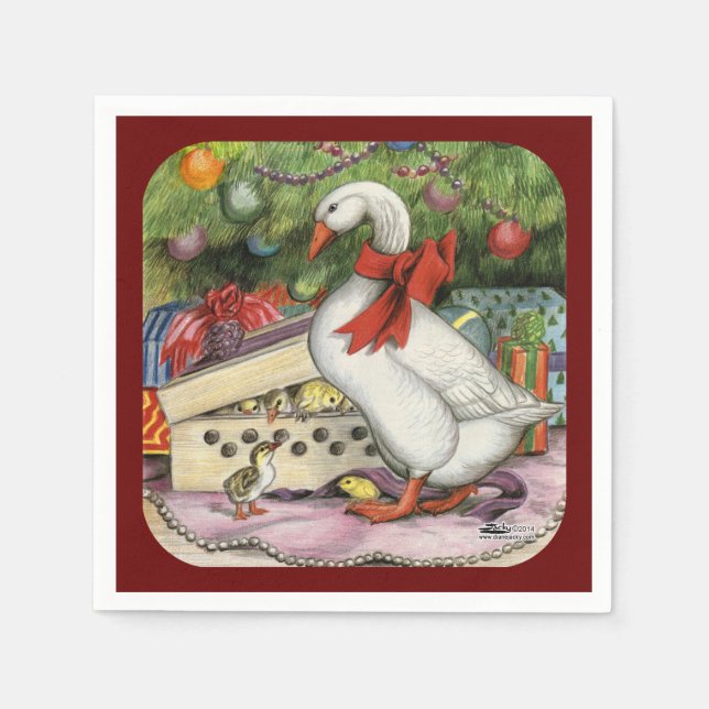 Weihnachtsgoose Serviette (Vorderseite)