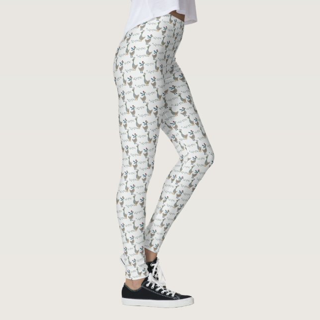 Weihnachtsgossen auf Weiß Leggings (Rechts)