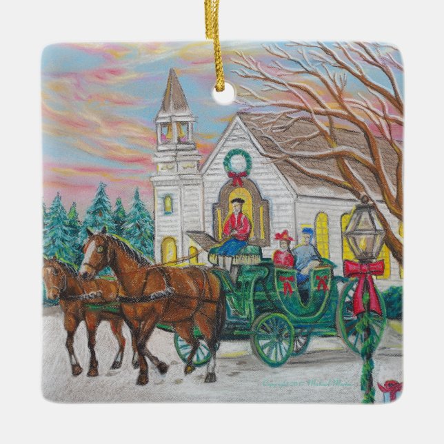 Weihnachtsgottesdienst Keramikornament (Vorderseite)